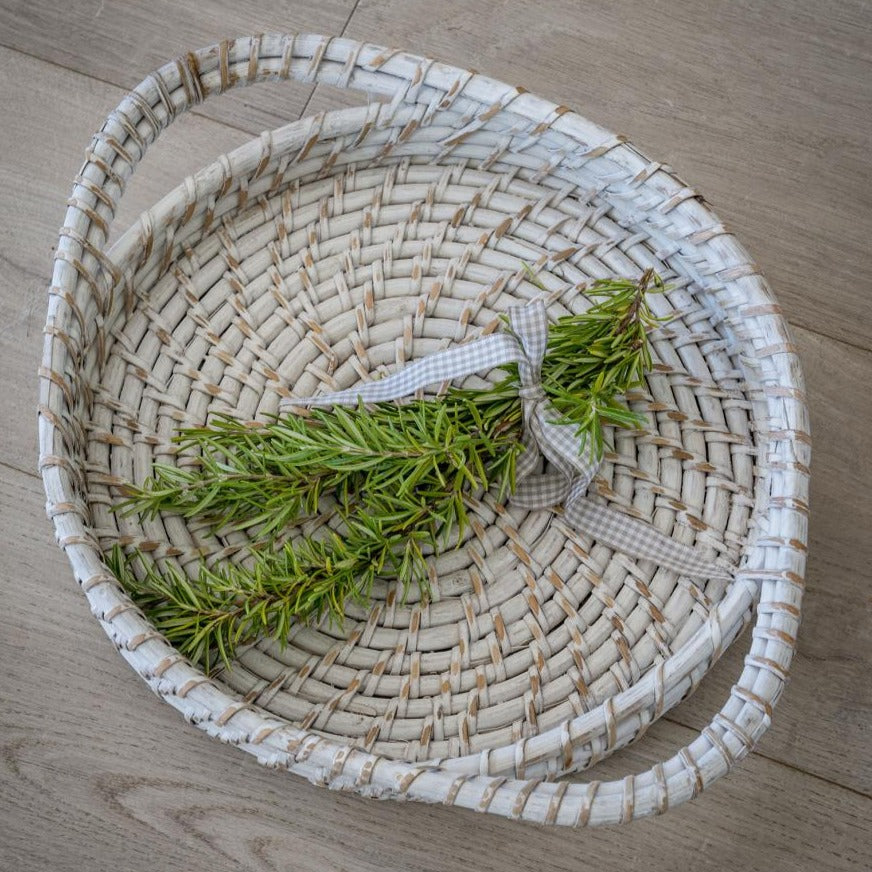 Round Rattan Serving Tray