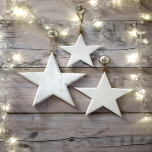 Vintage Wooden Grey/White Stars - Castle Home Interiors