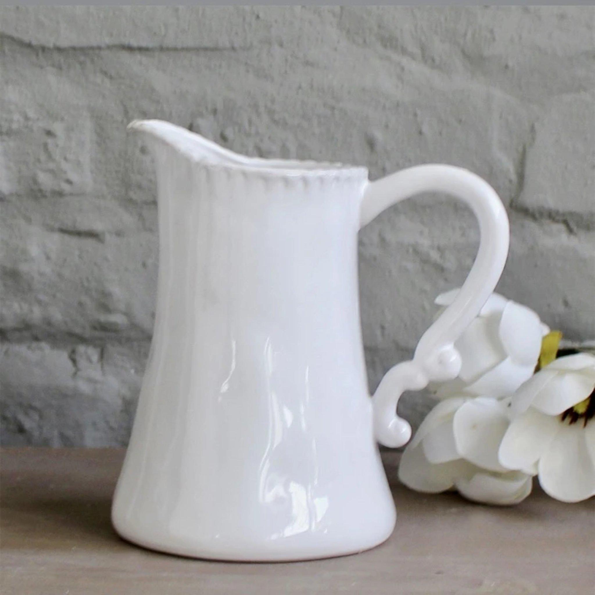 Ann Marie White Ceramic Jug - Castle Home Interiors