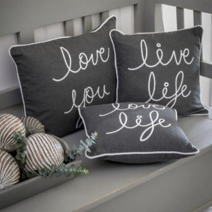 Grey Linen Cushion - Castle Home Interiors