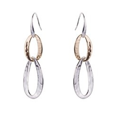 Rhodium Gold And Silver Mixed Metal Earrings - Castle Home Interiors