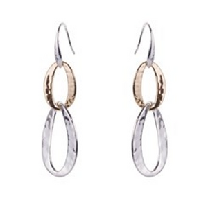 Rhodium Gold And Silver Mixed Metal Earrings - Castle Home Interiors