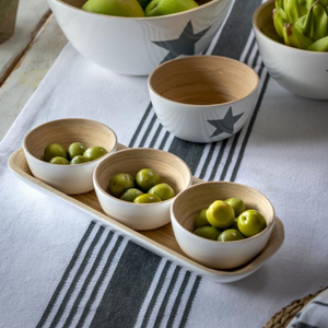 Bamboo Dipping Bowl and Tray - Castle Home Interiors