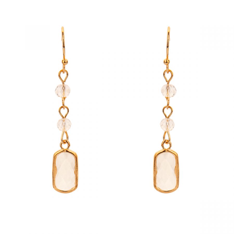 Gold Crystal Delicate Hook Earrings - Castle Home Interiors