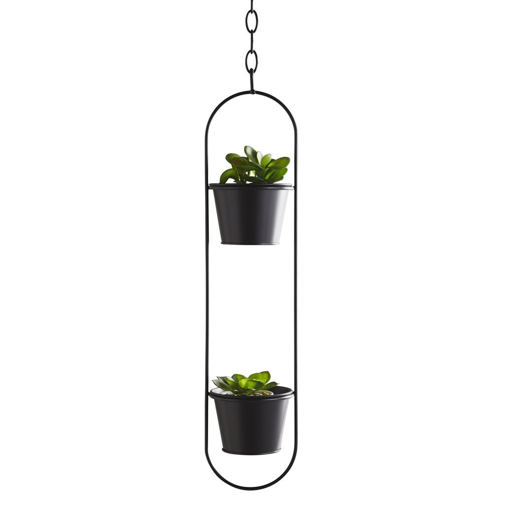 Duo Black Hanging Plant Holder - Castle Home Interiors