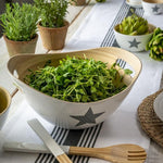 Bamboo Star Salad Bowl & Servers - Castle Home Interiors