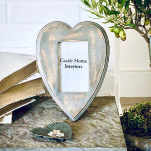 Heart Shaped Grey Wooden Picture Frame