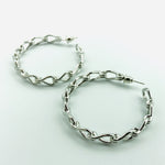 Rhodium Silver Hoop Chain Link Earrings - Castle Home Interiors