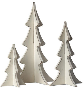 Hand Carved White Wooden Trees - Castle Home Interiors