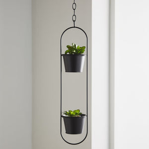 Duo Black Hanging Plant Holder - Castle Home Interiors