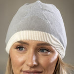 Grey Metallic Star Beanie Hat