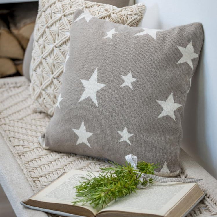 Oversized large grey star cushion - Perfectly Lovely Interiors