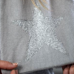 Grey Metallic Star Scarf