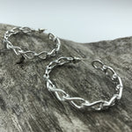 Rhodium Silver Hoop Chain Link Earrings - Castle Home Interiors