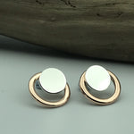 Rose Gold And Silver Stud Earrings - Castle Home Interiors