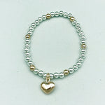 Rose Gold And Silver Elasticated Heart Bracelet - Castle Home Interiors