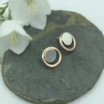 Rose Gold And Silver Stud Earrings - Castle Home Interiors