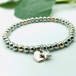 Silver Rose Gold Heart Star Elasticated Bracelet - Castle Home Interiors